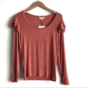 JACK by BB Dakota long sleeve ruffle shoulder top